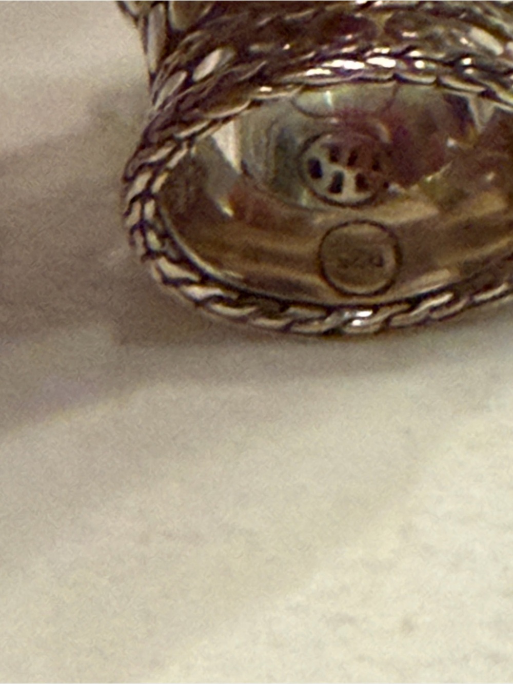 John Hardy Sterling Silver Wide Dot-Pattern Rope-Edge Band - Picture 3 of 3